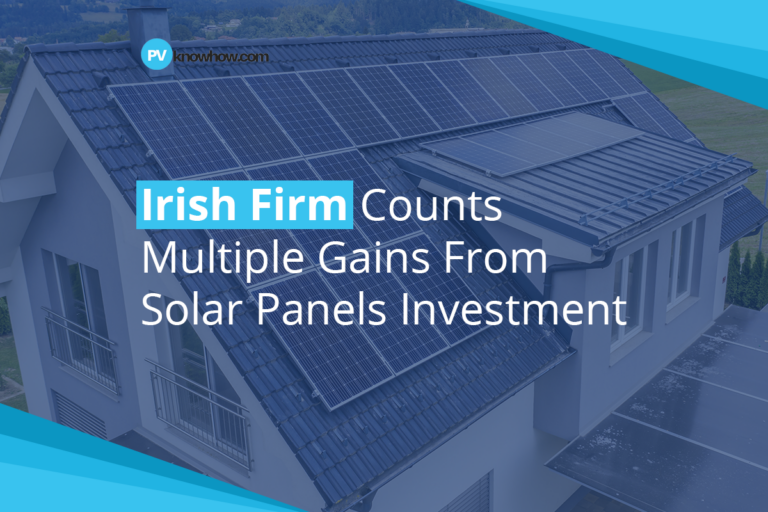 Irish Firm Counts Multiple Gains From Solar Panels Investment