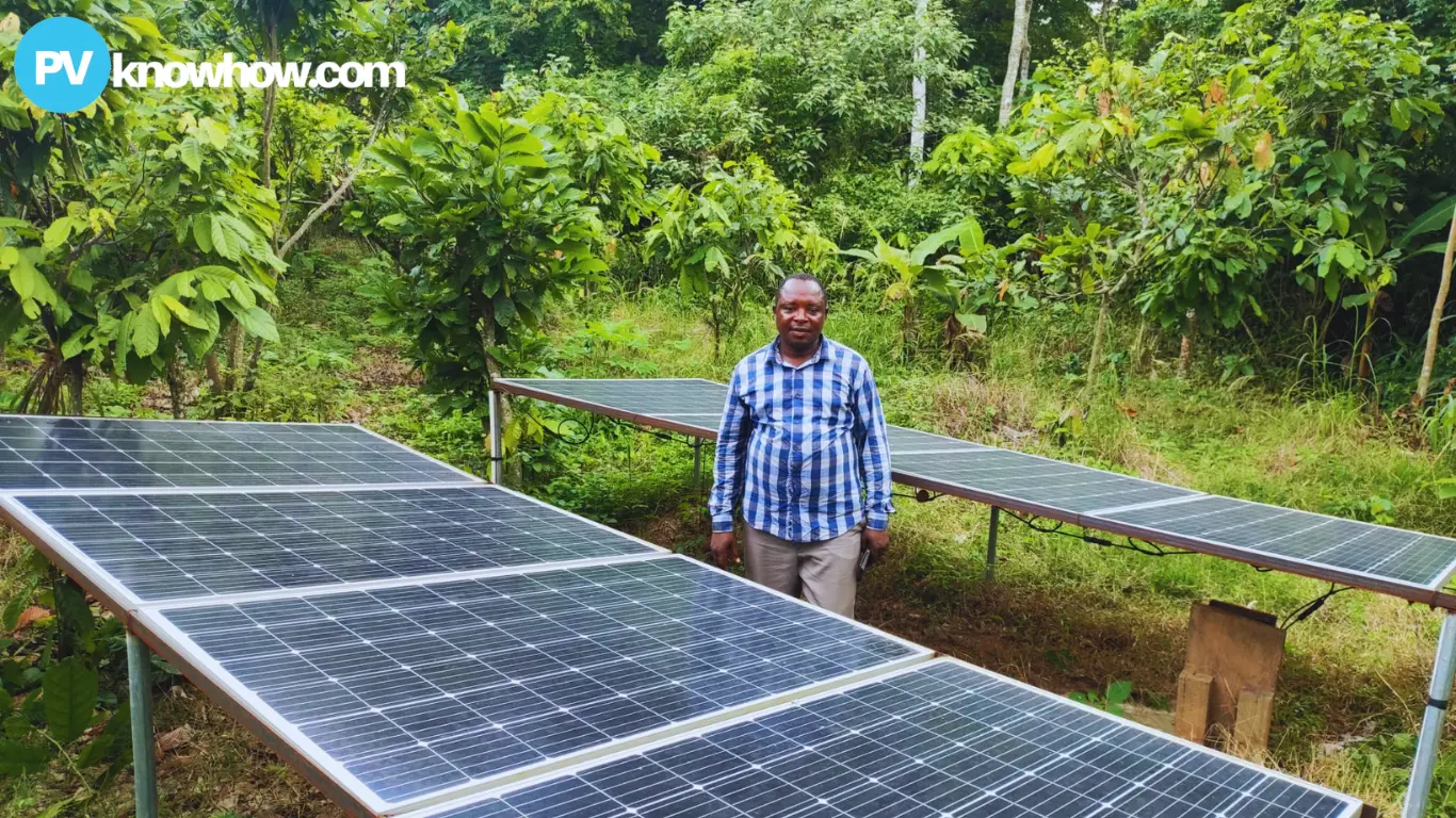 Cocoa Farmer in Ghana with Solar Irrigation System