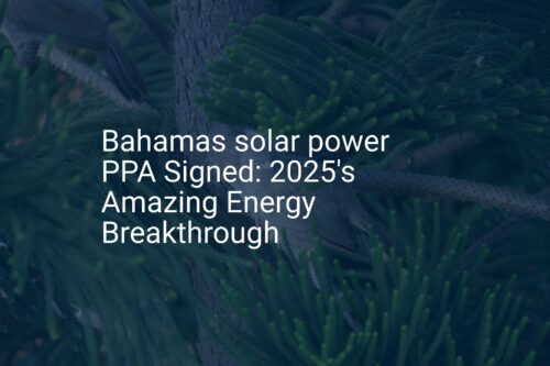 Bahamas solar power PPA Signed: 2025's Amazing Energy Breakthrough
