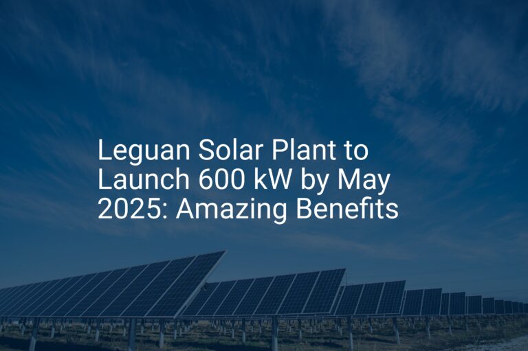 Leguan Solar Plant to Launch 600 kW by May 2025: Amazing Benefits