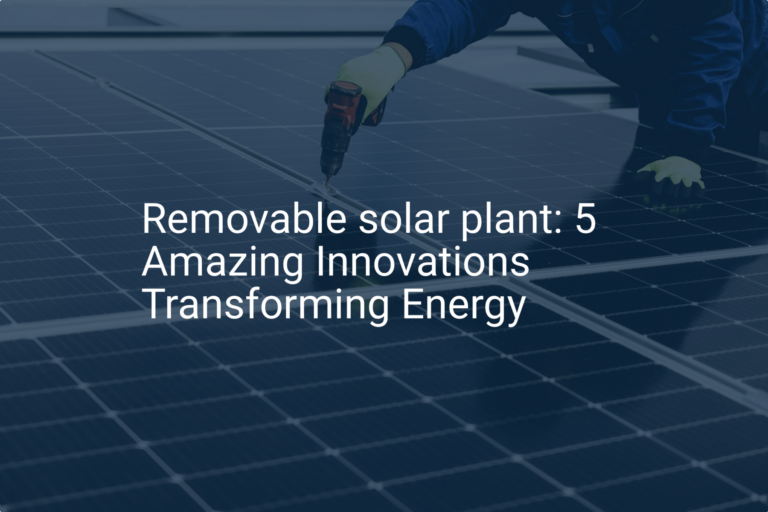 Removable solar plant: 5 Amazing Innovations Transforming Energy