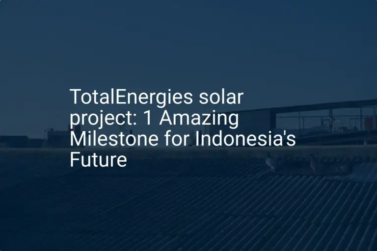 TotalEnergies solar project: 1 Amazing Milestone for Indonesia's Future