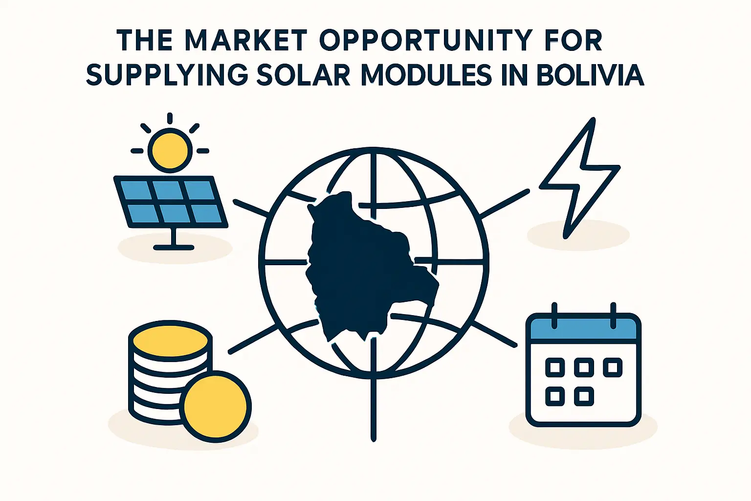 A diagram showing the growth of Bolivia's solar energy sector.