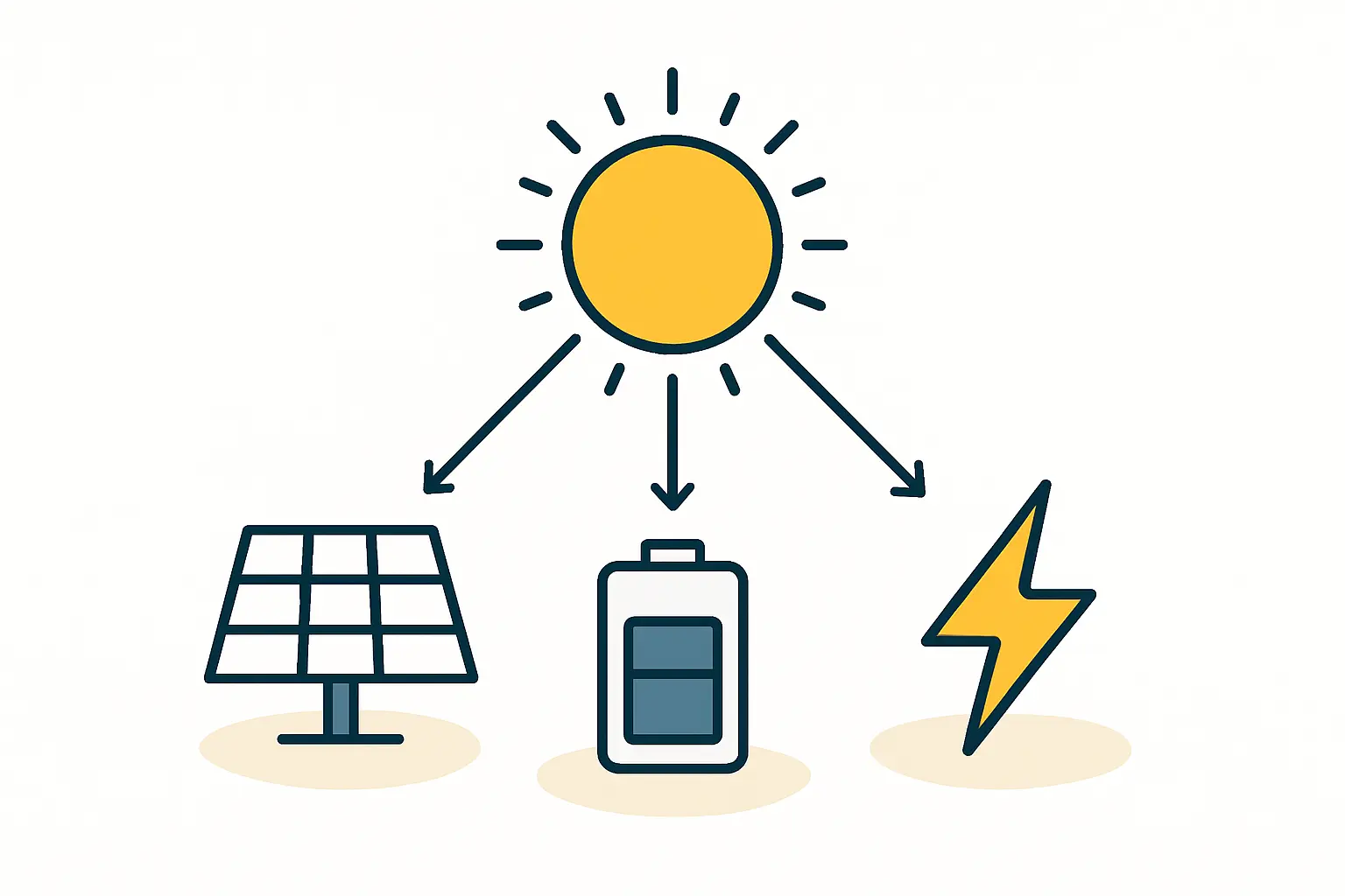 Diagram showing solar energy potential in Cabo Verde fuelling key industries.