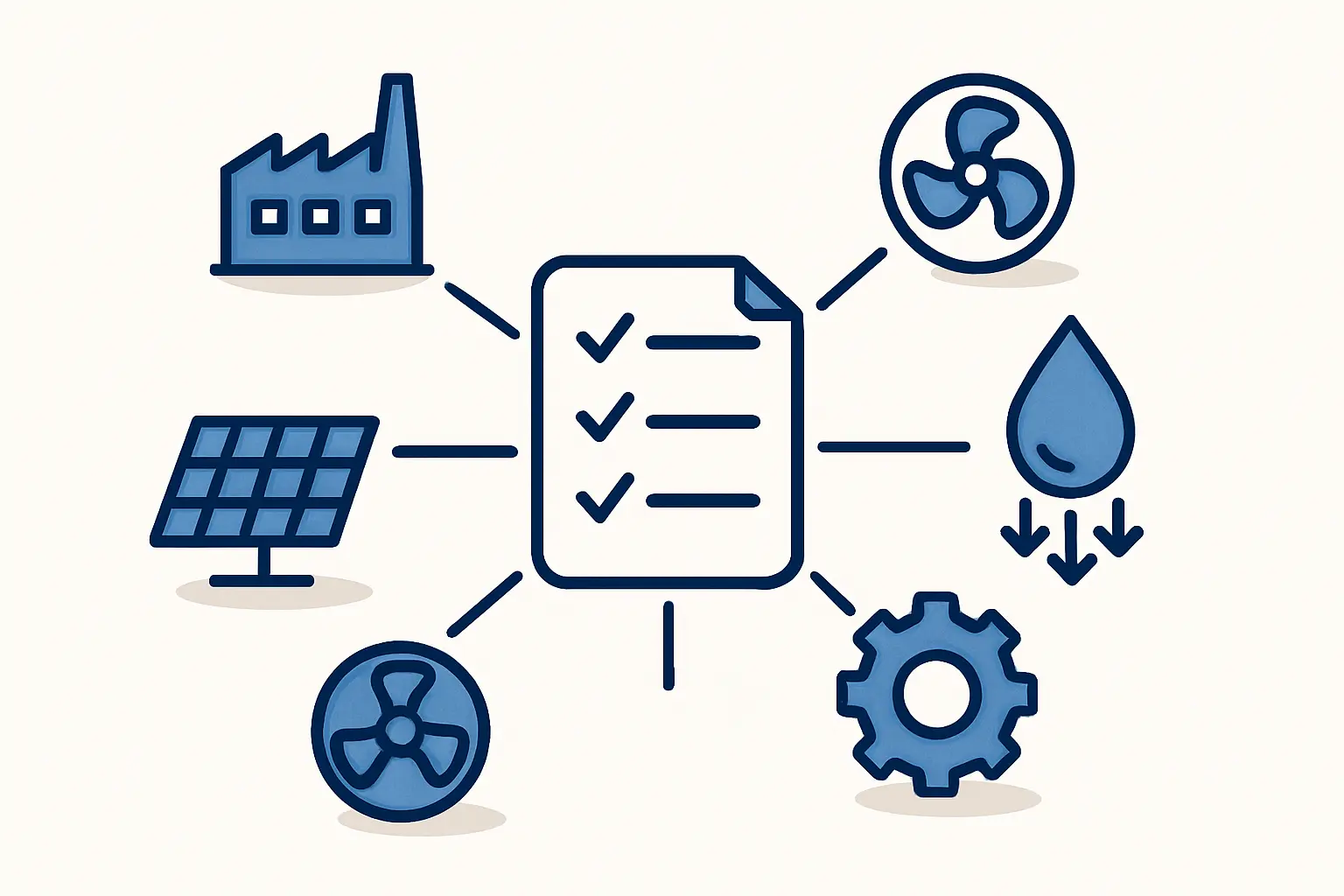 a detailed engineering diagram of building reinforcements and equipment security measures designed for tropical factories.