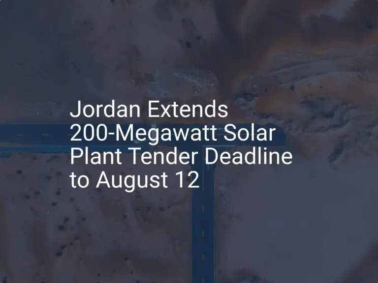 Jordan solar tender deadline Extended: 200 MW Project's Critical Update