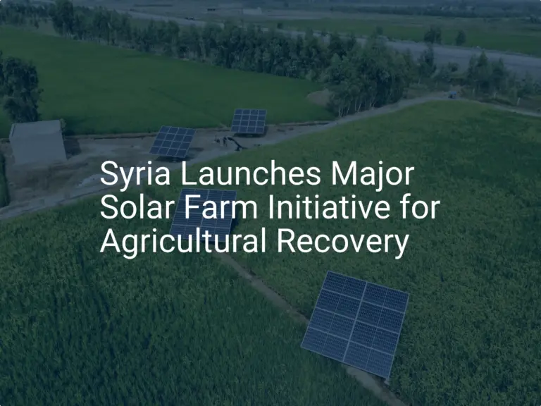 Syria solar farm agriculture: 2024's Essential Recovery