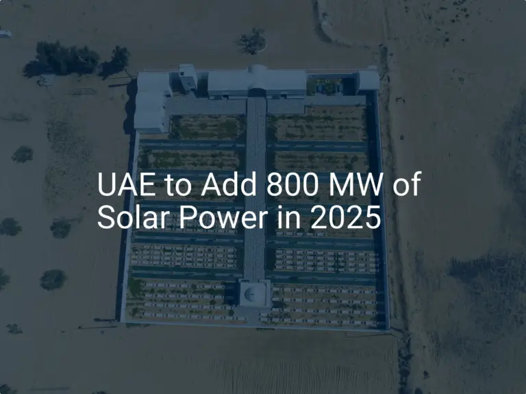 UAE Solar Power: Stunning 800 MW Boost in 2025
