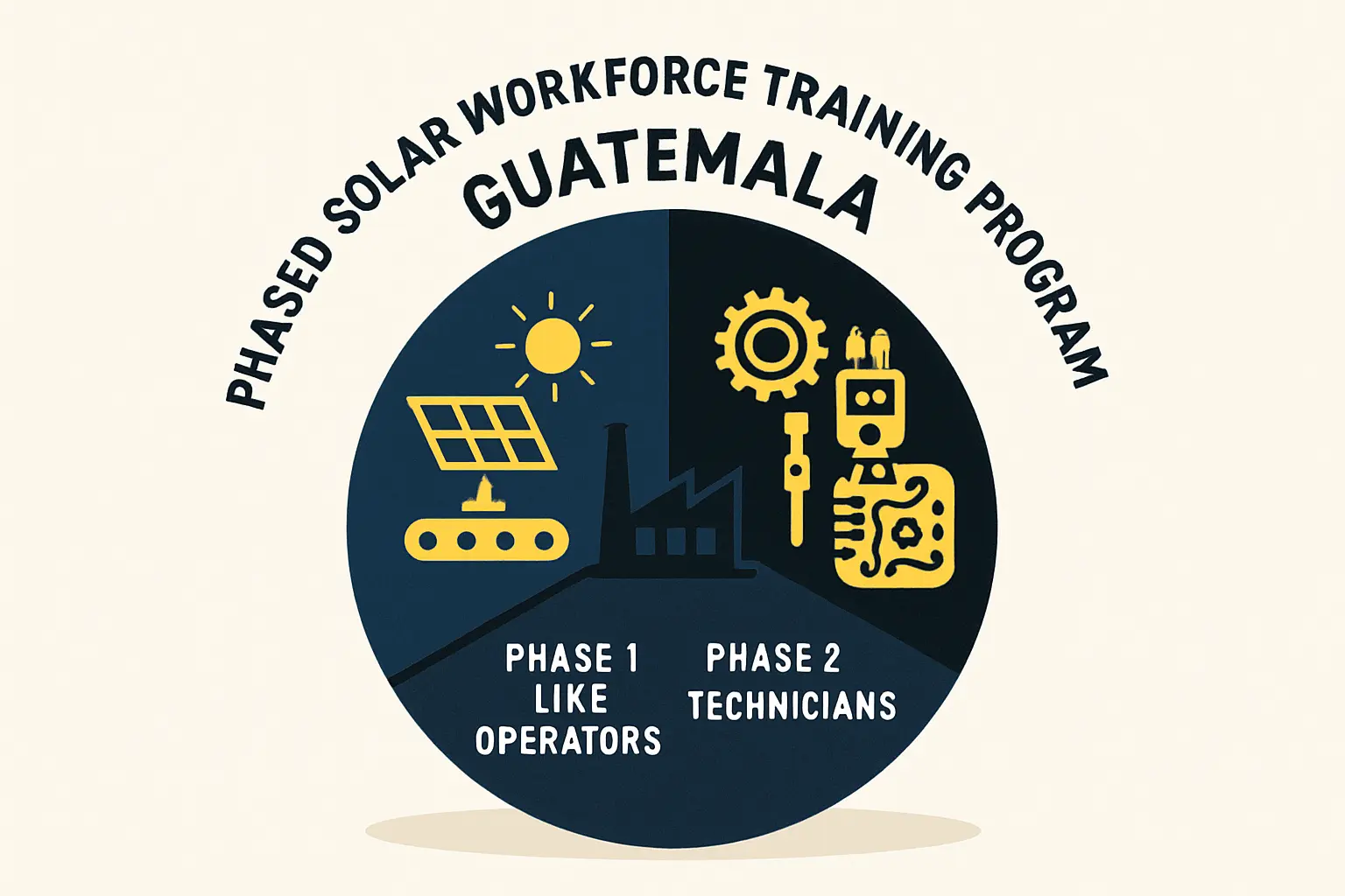 A senior engineer from J.v.G. Technology GmbH training local Guatemalan staff, pointing to a detail on a machine