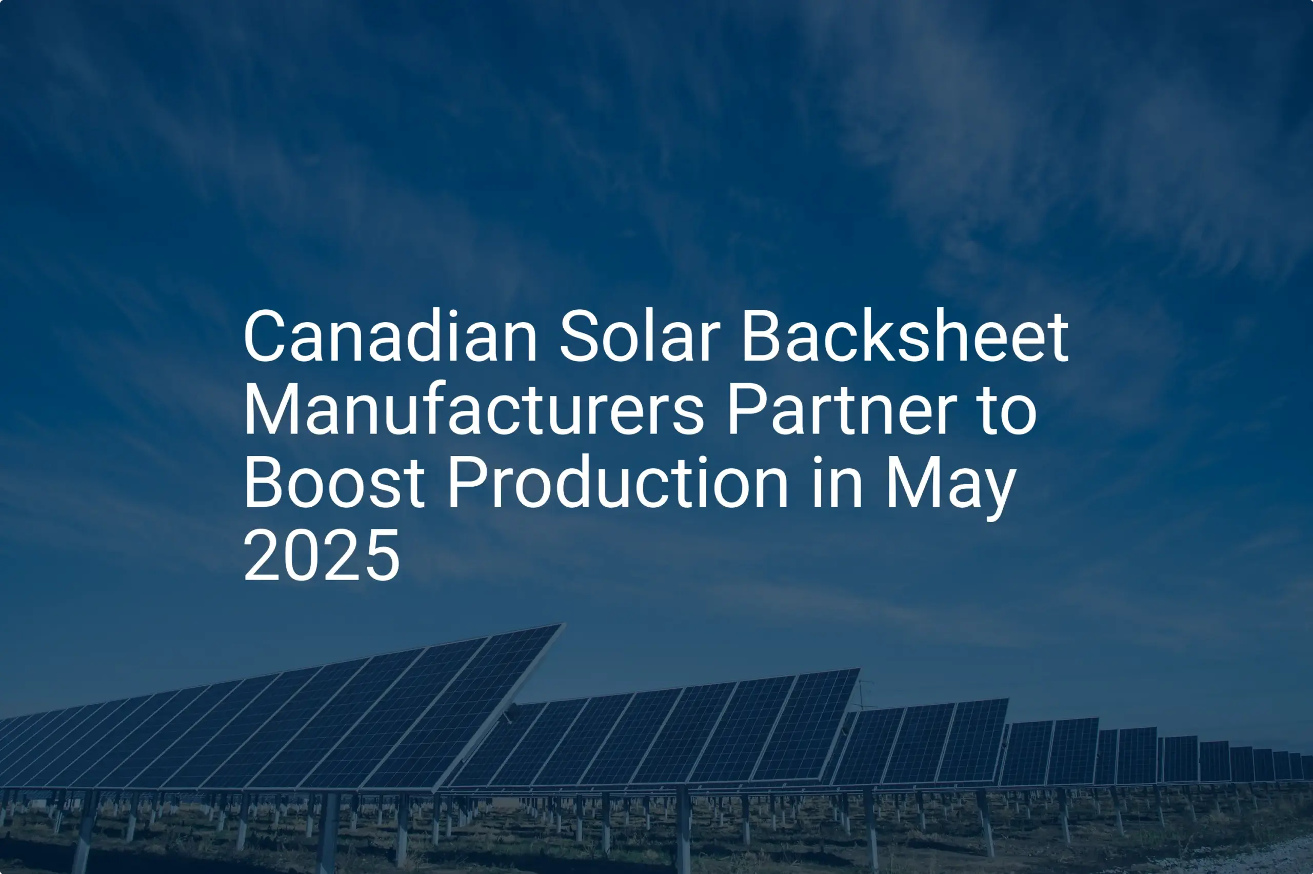 Canadian Solar backsheet: Unique Partnership Set for 2025