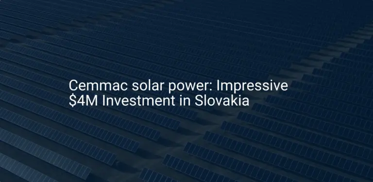Cemmac solar power: Impressive $4M Investment in Slovakia