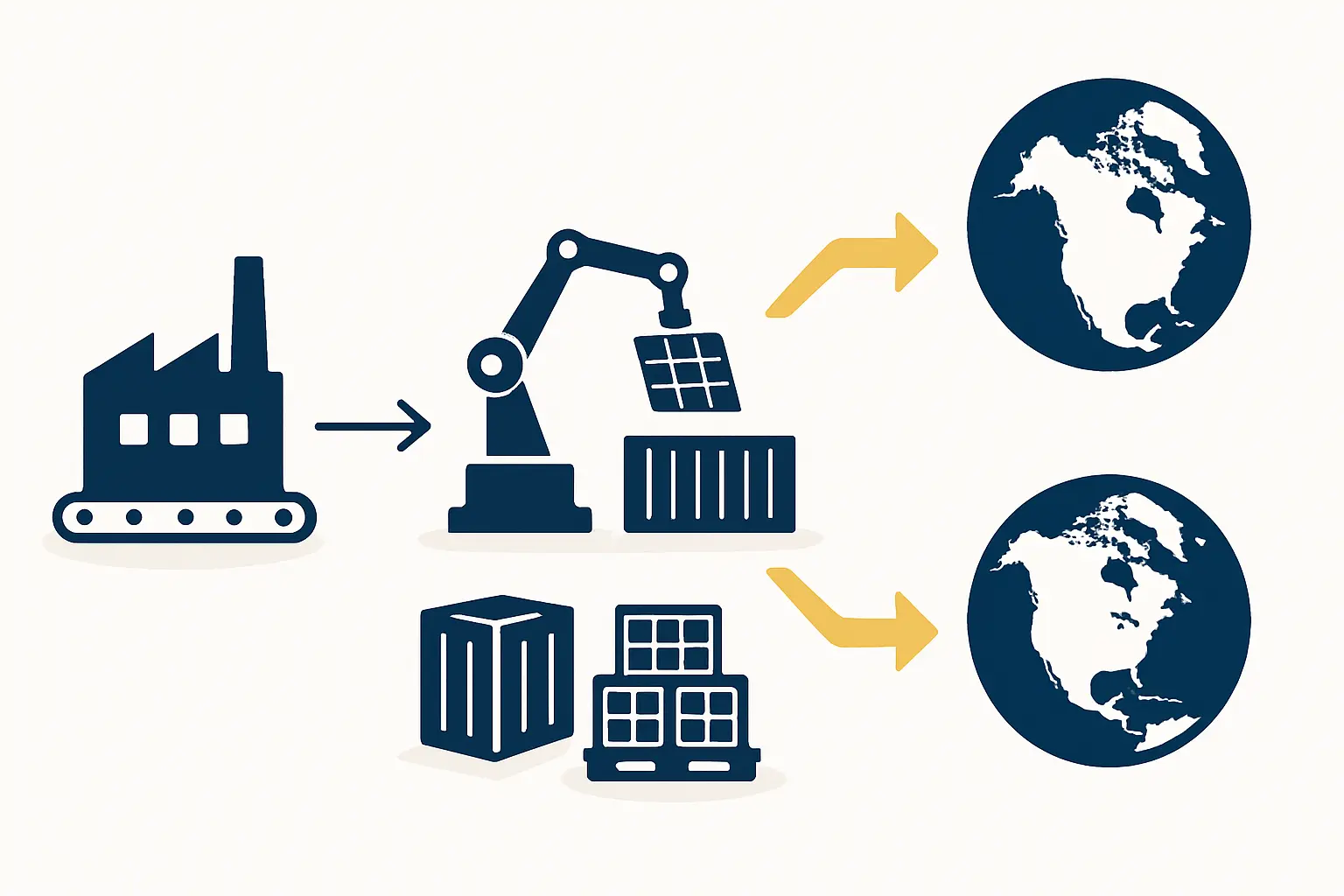Infographic comparing the carbon footprint of a solar module produced with a coal-heavy energy mix versus one manufactured with Iceland's renewable energy mix.