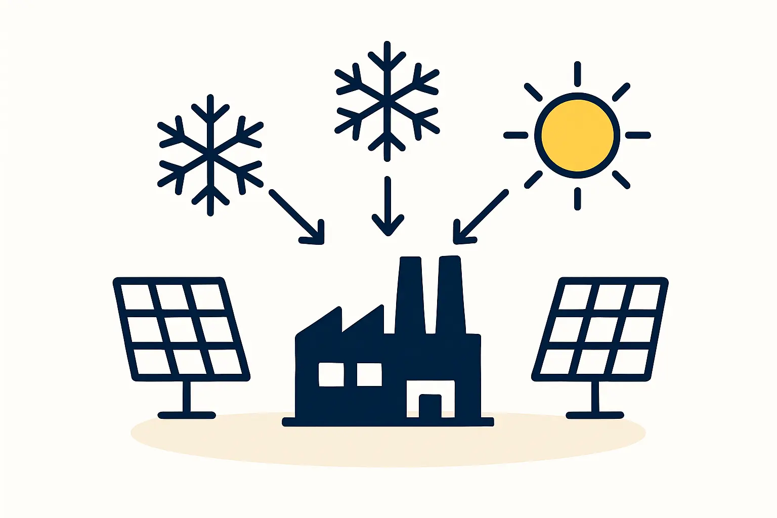 A rendering of a solar module factory roof designed to withstand heavy snow load.