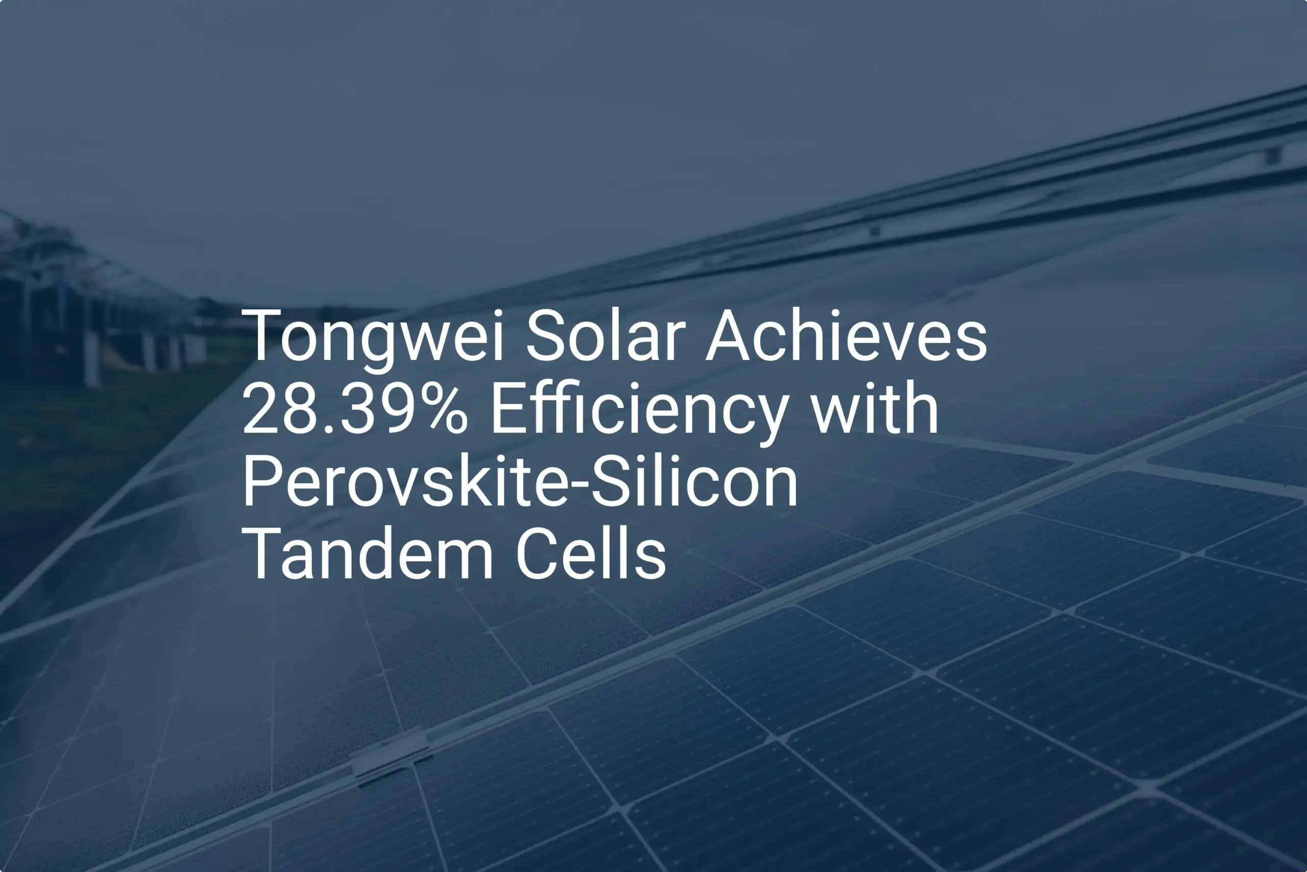 Perovskite silicon tandem cells reach stunning 28.39%