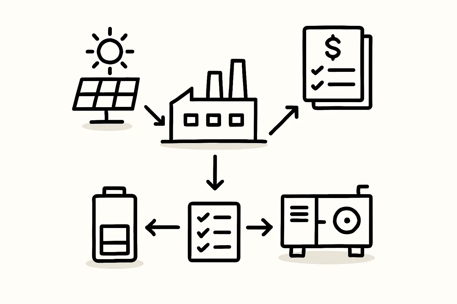 A rooftop solar installation on a large industrial building, showcasing a captive power solution.