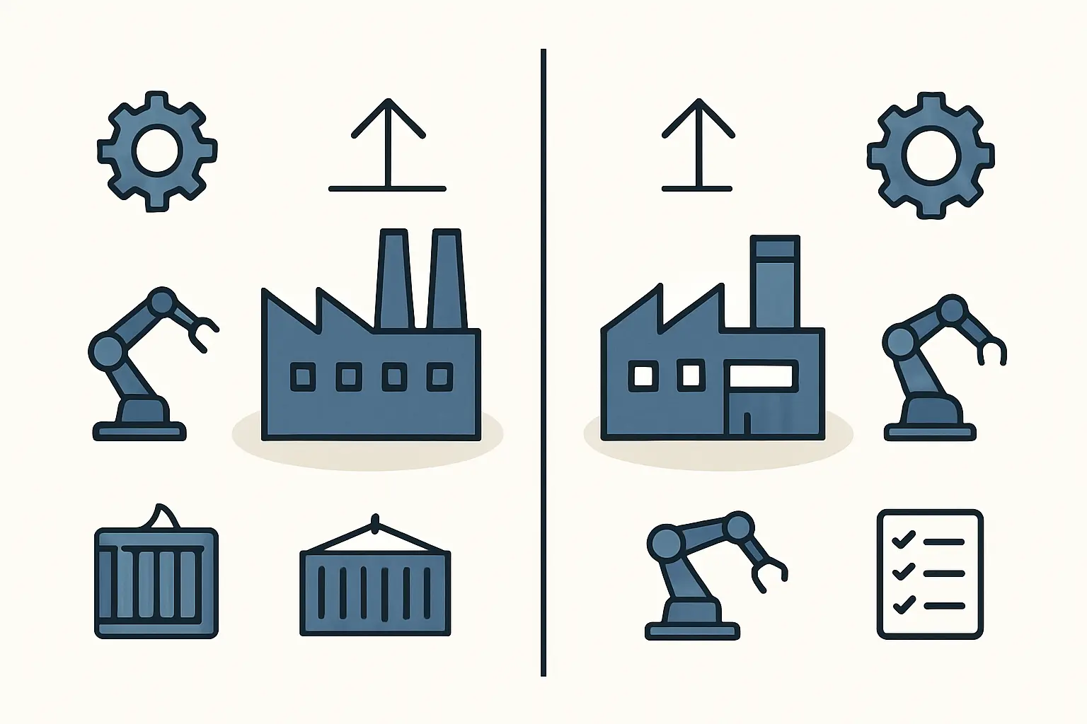 A photo of an industrial area near Bata, showing available land and development potential.