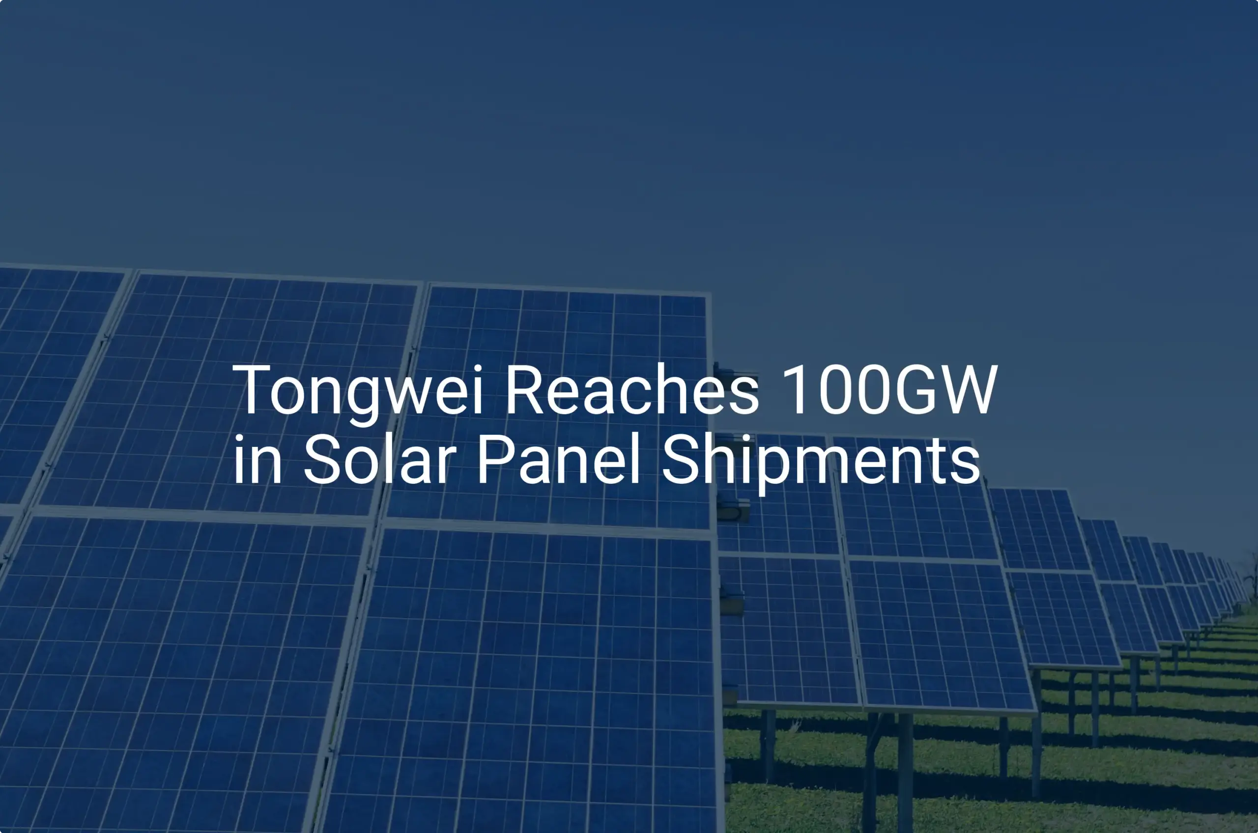 Tongwei solar shipments reach stunning 100GW milestone