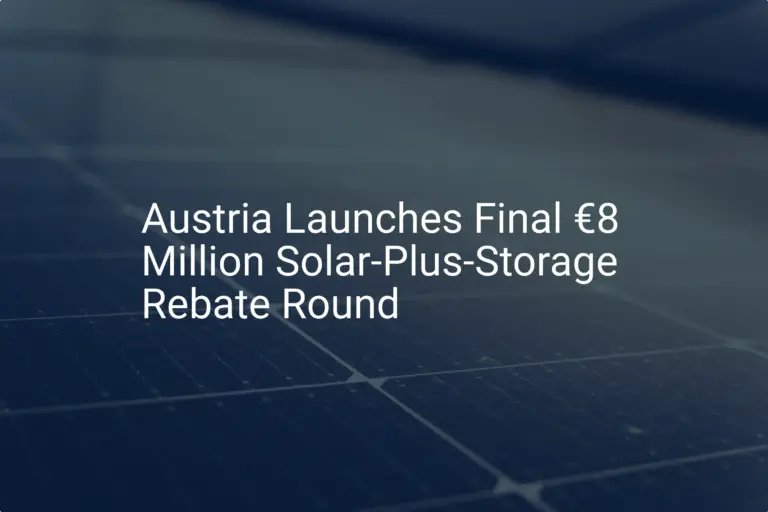 Austria solar storage rebate: €8 Million Ultimate Round Launches