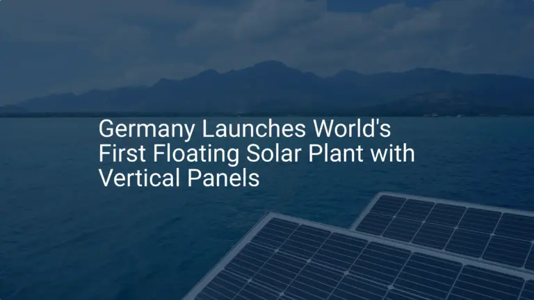 Germany floating solar panels: Unique 2024 Launch Impresses