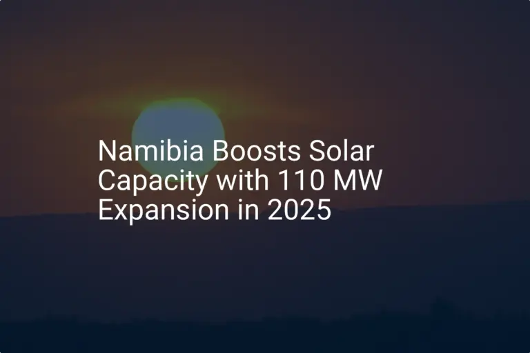 Namibia solar expansion: Impressive 110 MW boost by 2025