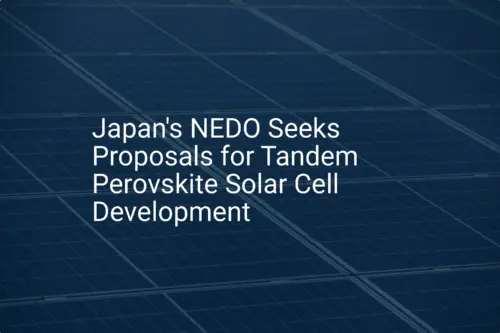 Perovskite solar cell development: NEDO's unique 2024 call