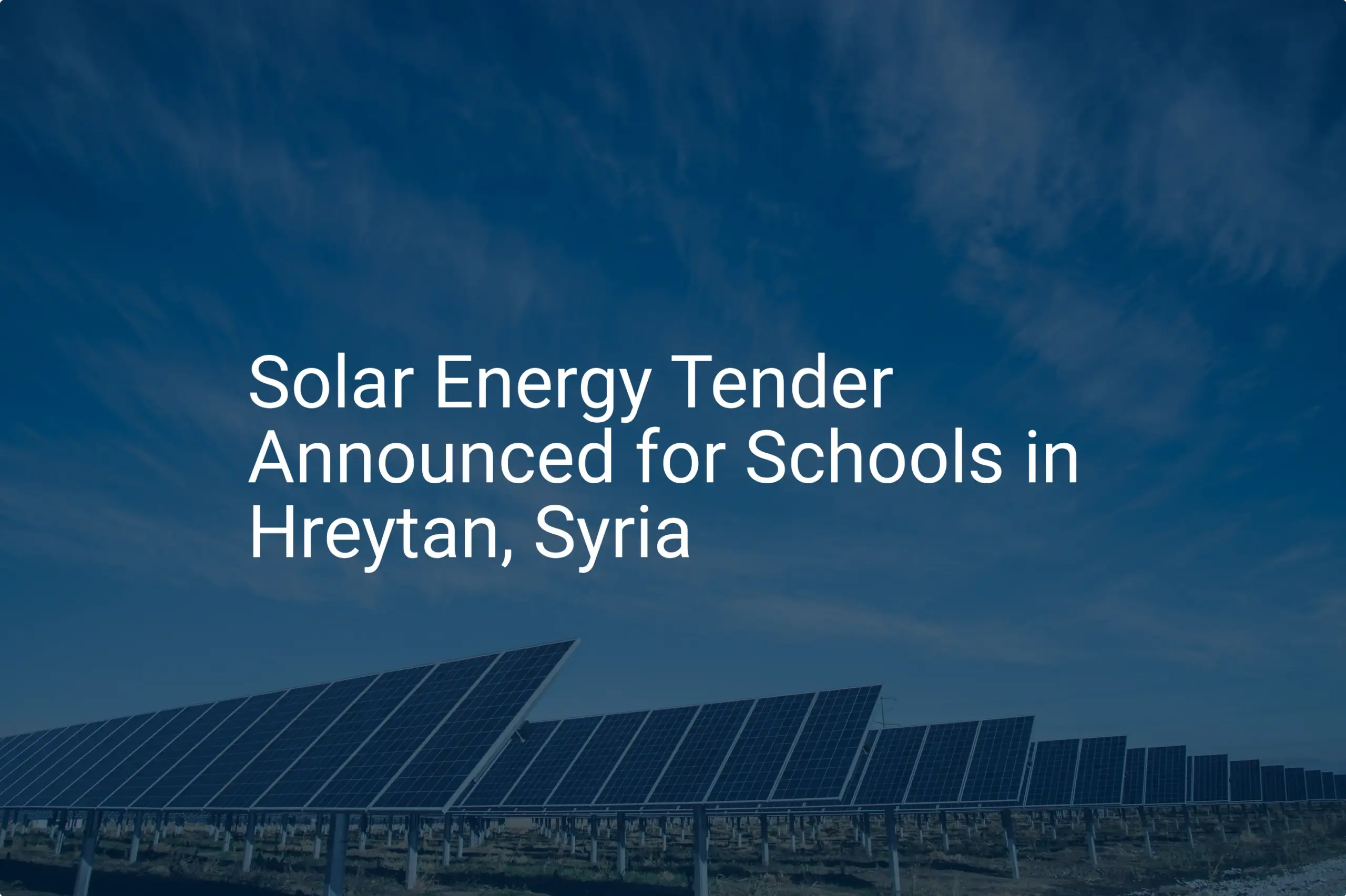 Syria solar tender: Unique 2024 school energy plan unveiled