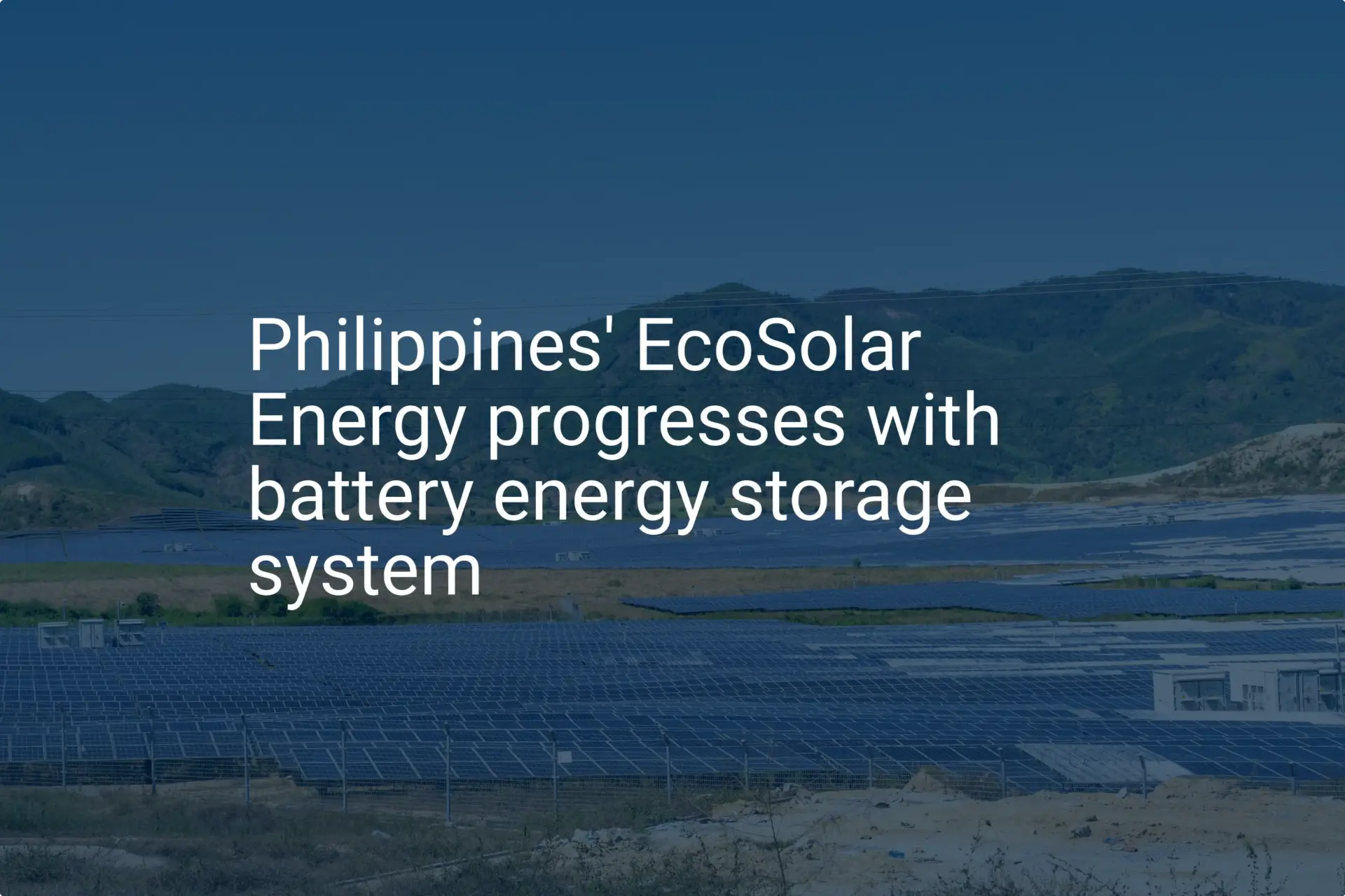 EcoSolar battery storage: Remarkable 2024 Philippines Project