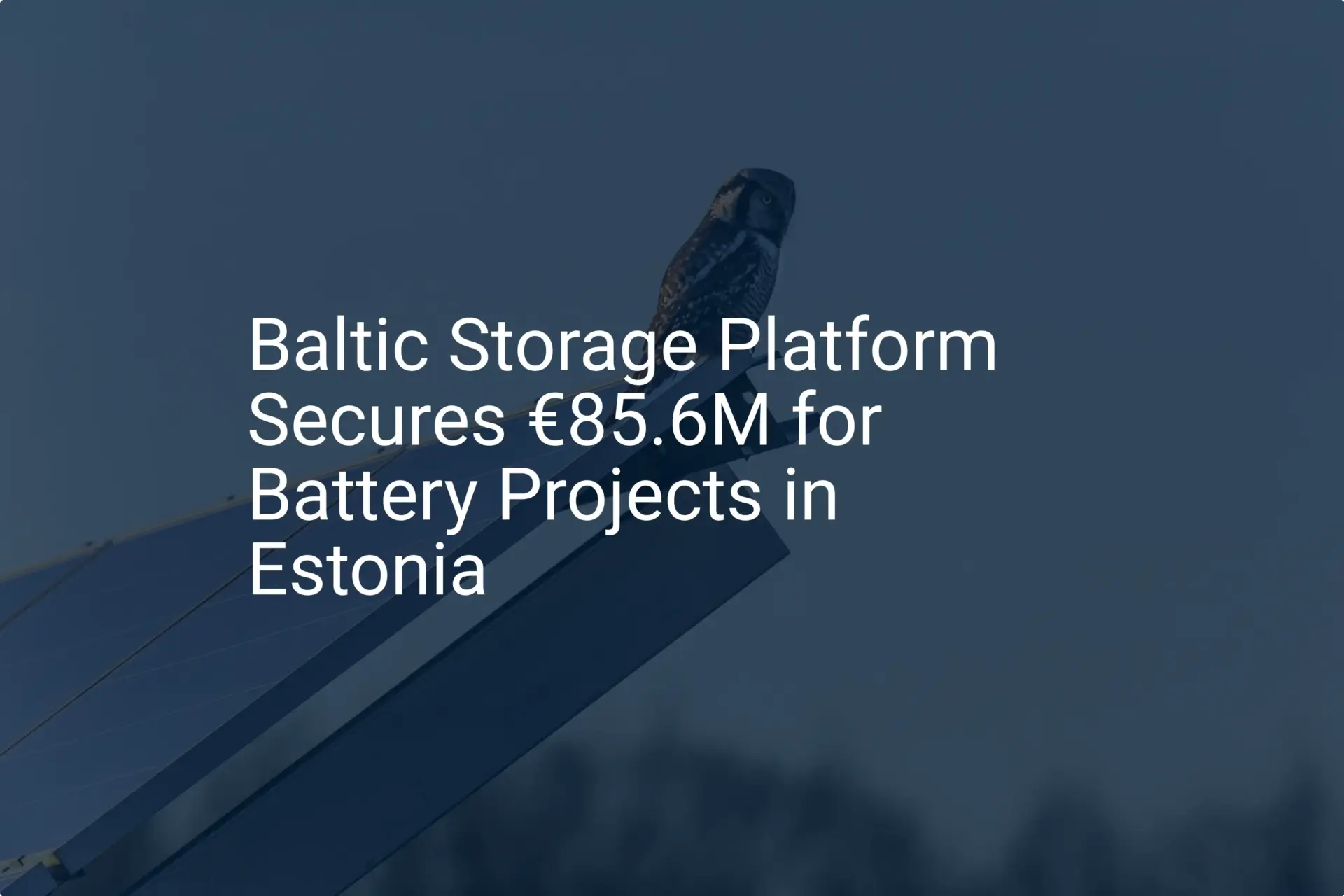Estonia battery storage: €85.6M Powers Unique Projects