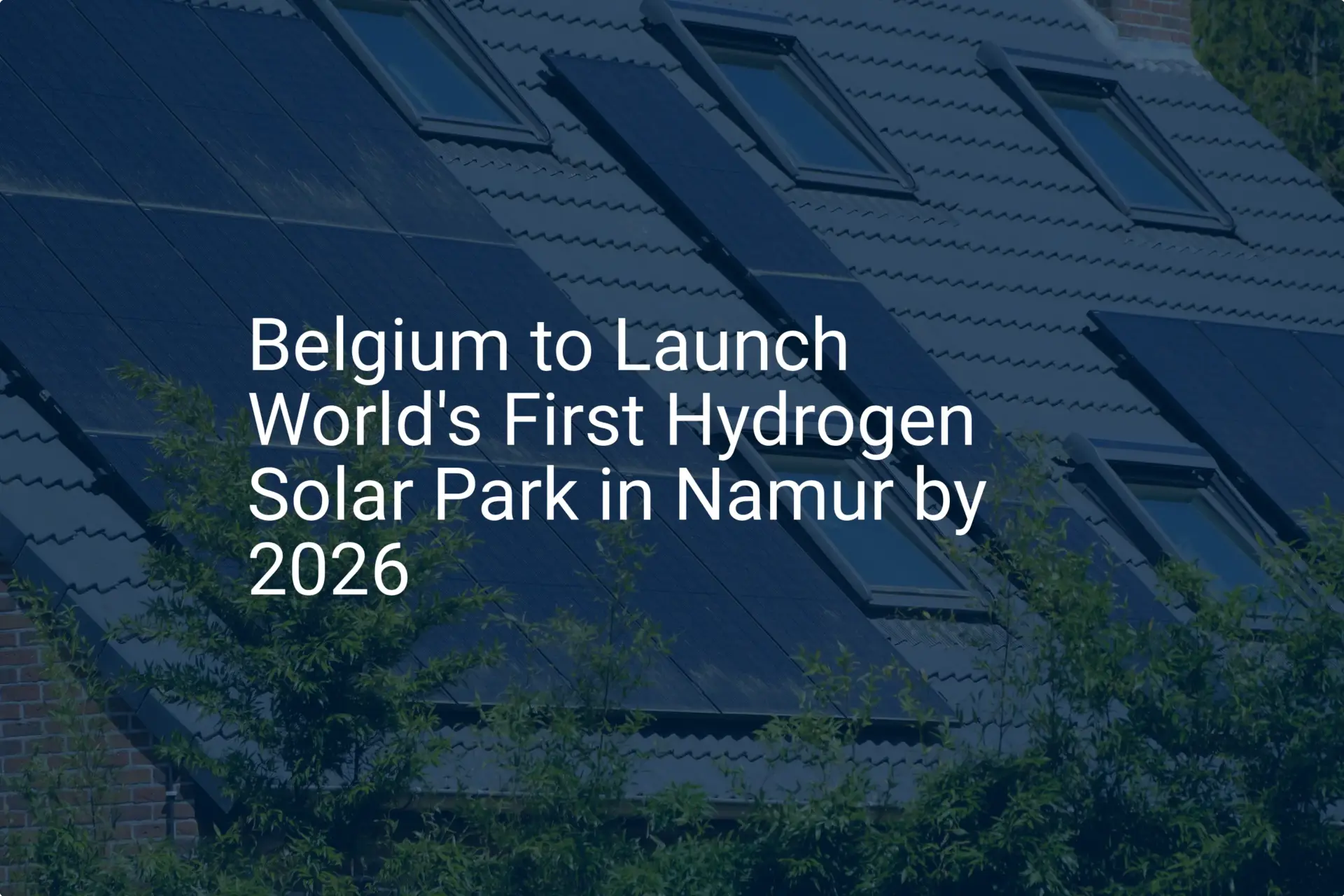 Hydrogen solar park Belgium: Unique Project Set for 2026