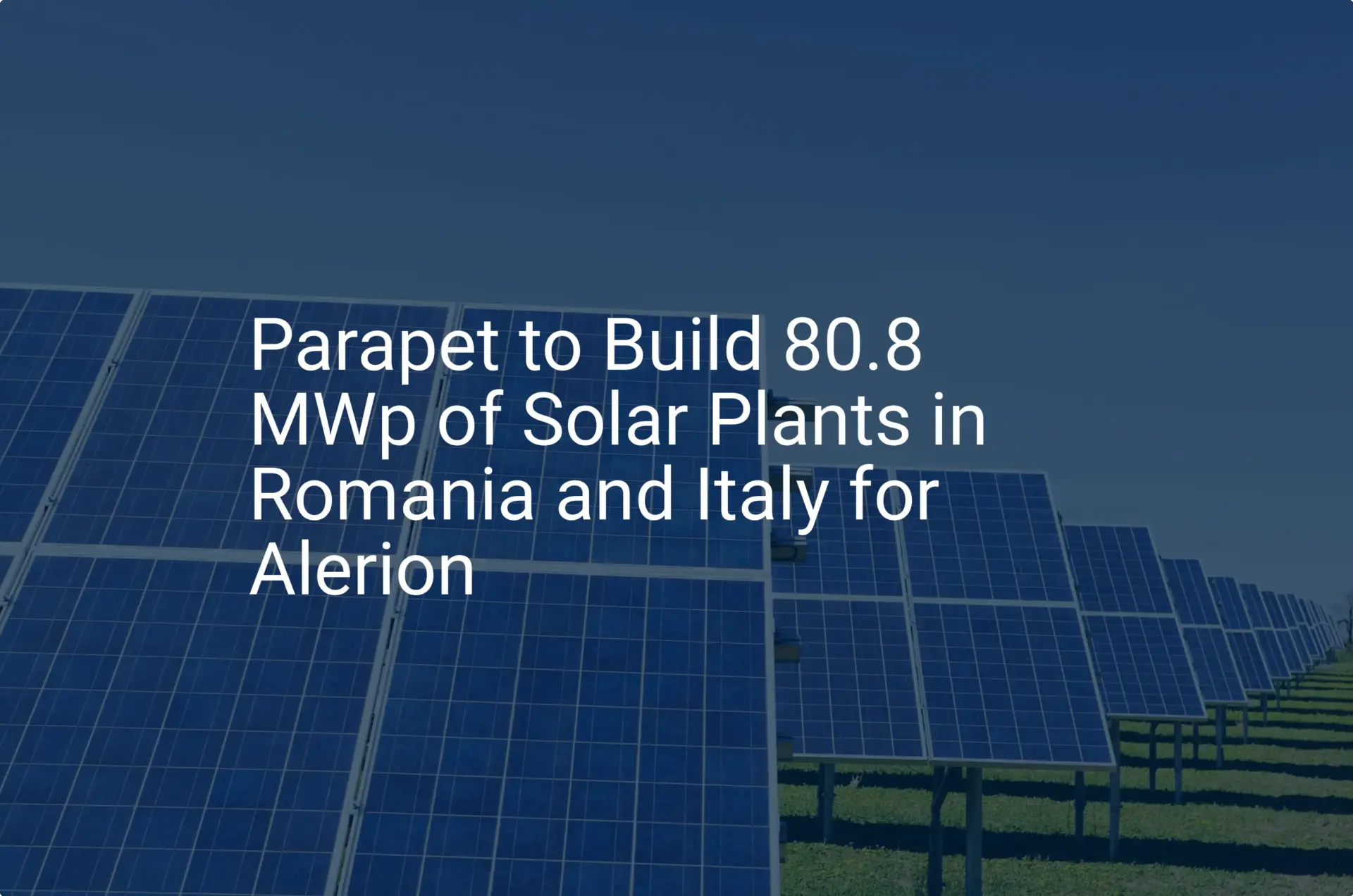 Impressive Romania Italy solar plants: 80.8 MW boost