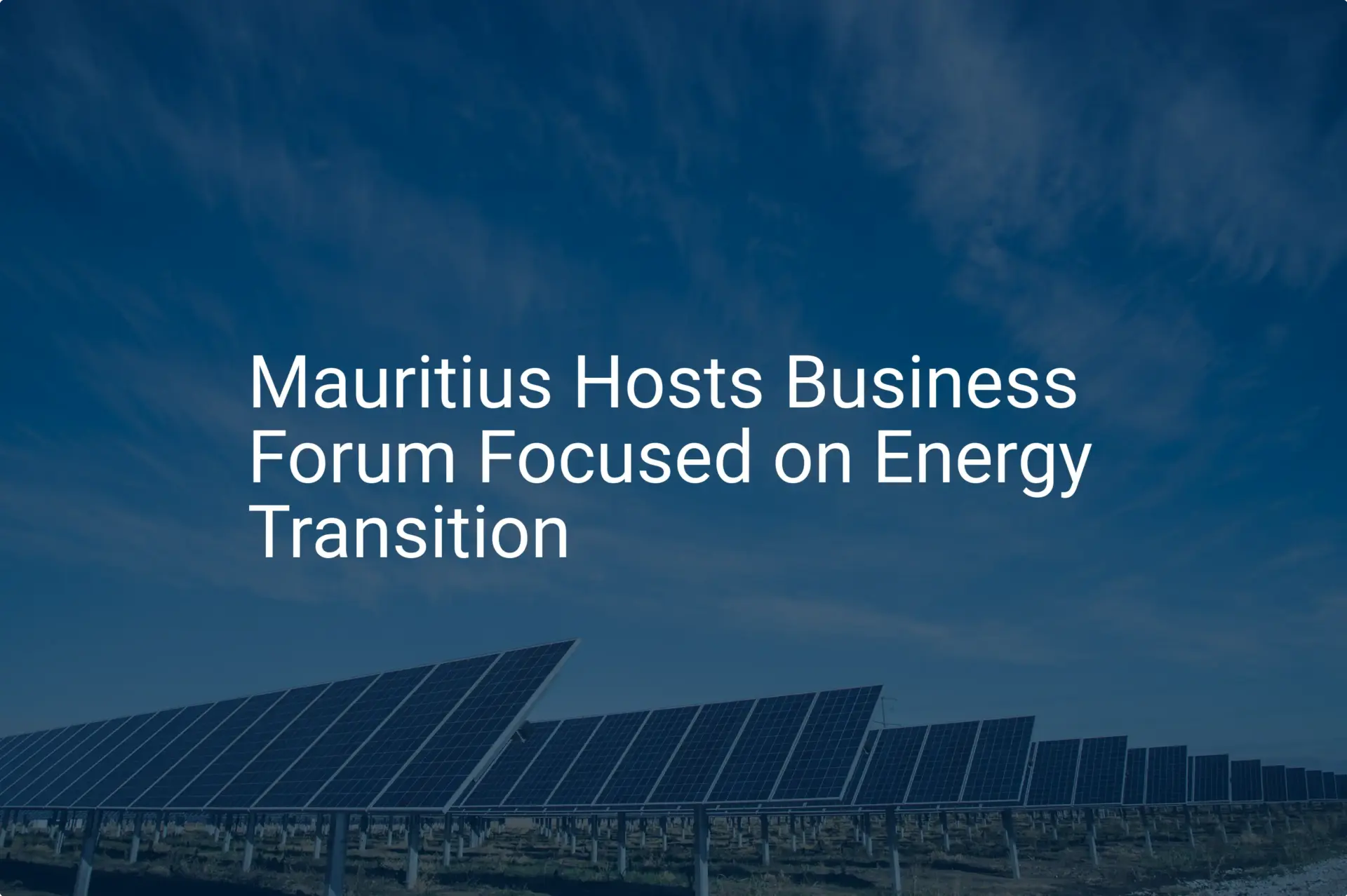 Mauritius energy transition: Critical 2030 renewable target