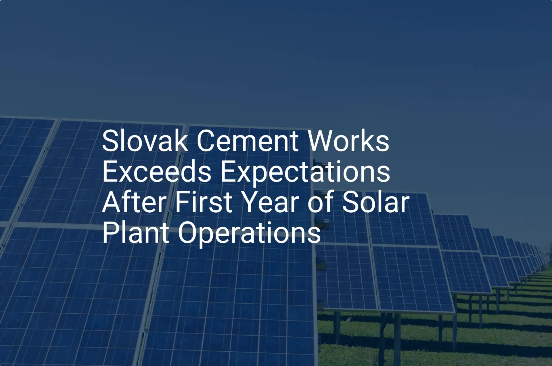 Slovak cement solar plant: Impressive 1st year proven