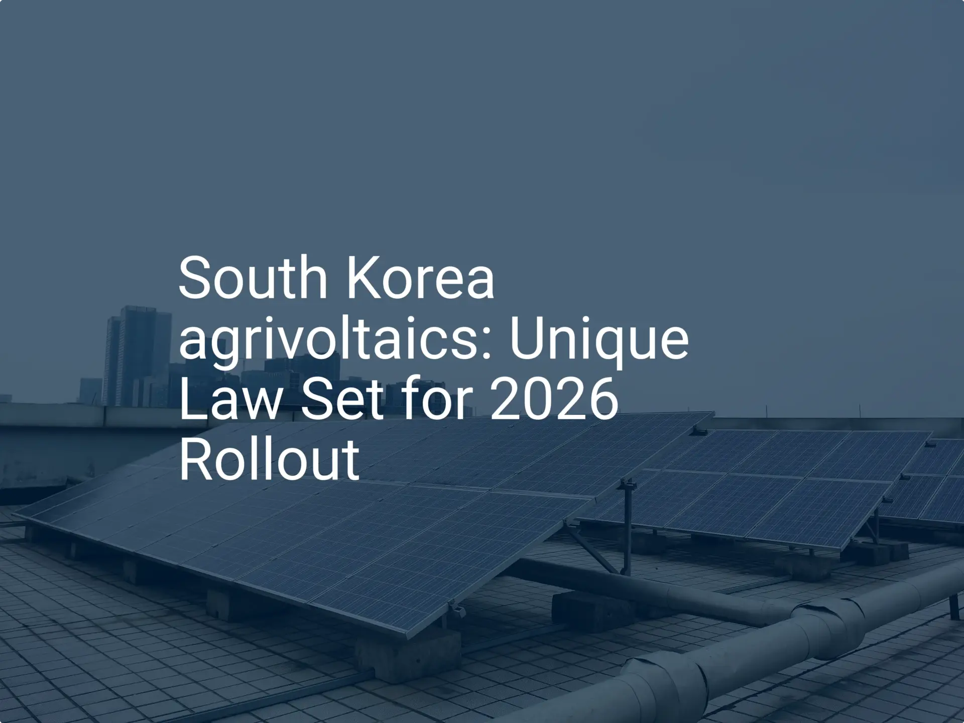South Korea agrivoltaics: Unique Law Set for 2026 Rollout