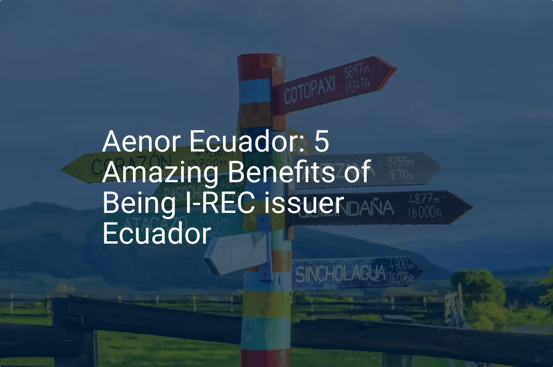 Aenor Ecuador: 5 Amazing Benefits of Being I-REC issuer Ecuador