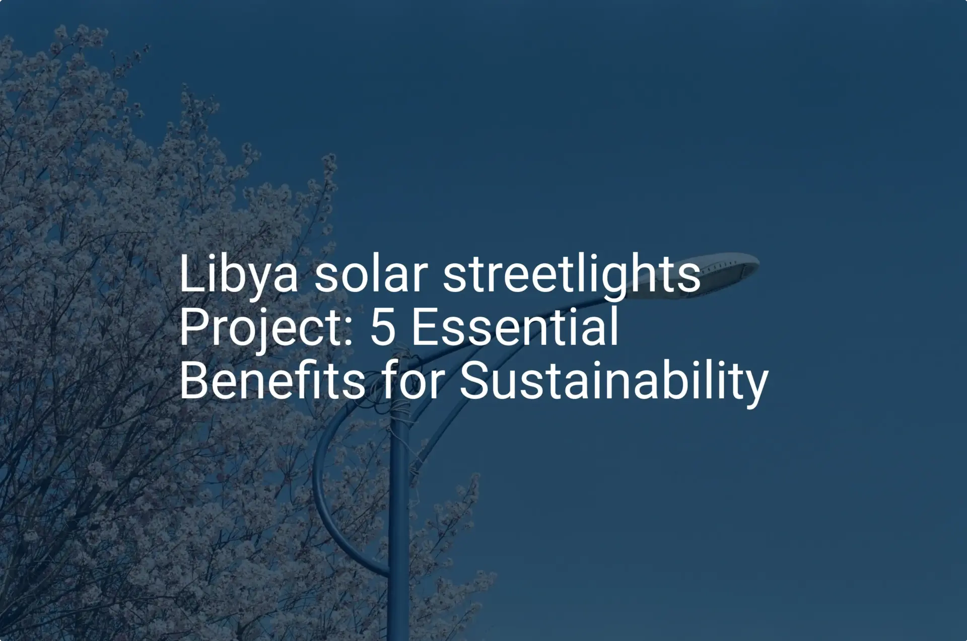 Libya solar streetlights Project: 5 Essential Benefits for Sustainability