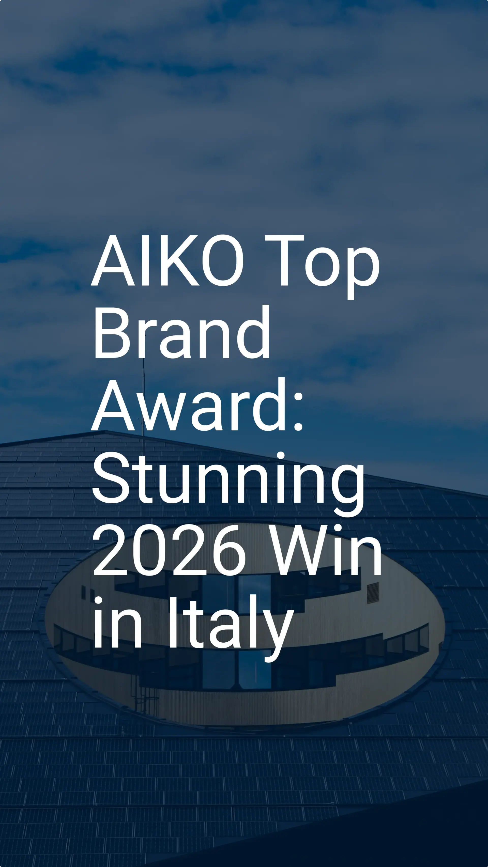 AIKO Top Brand Award: Stunning 2026 Win in Italy