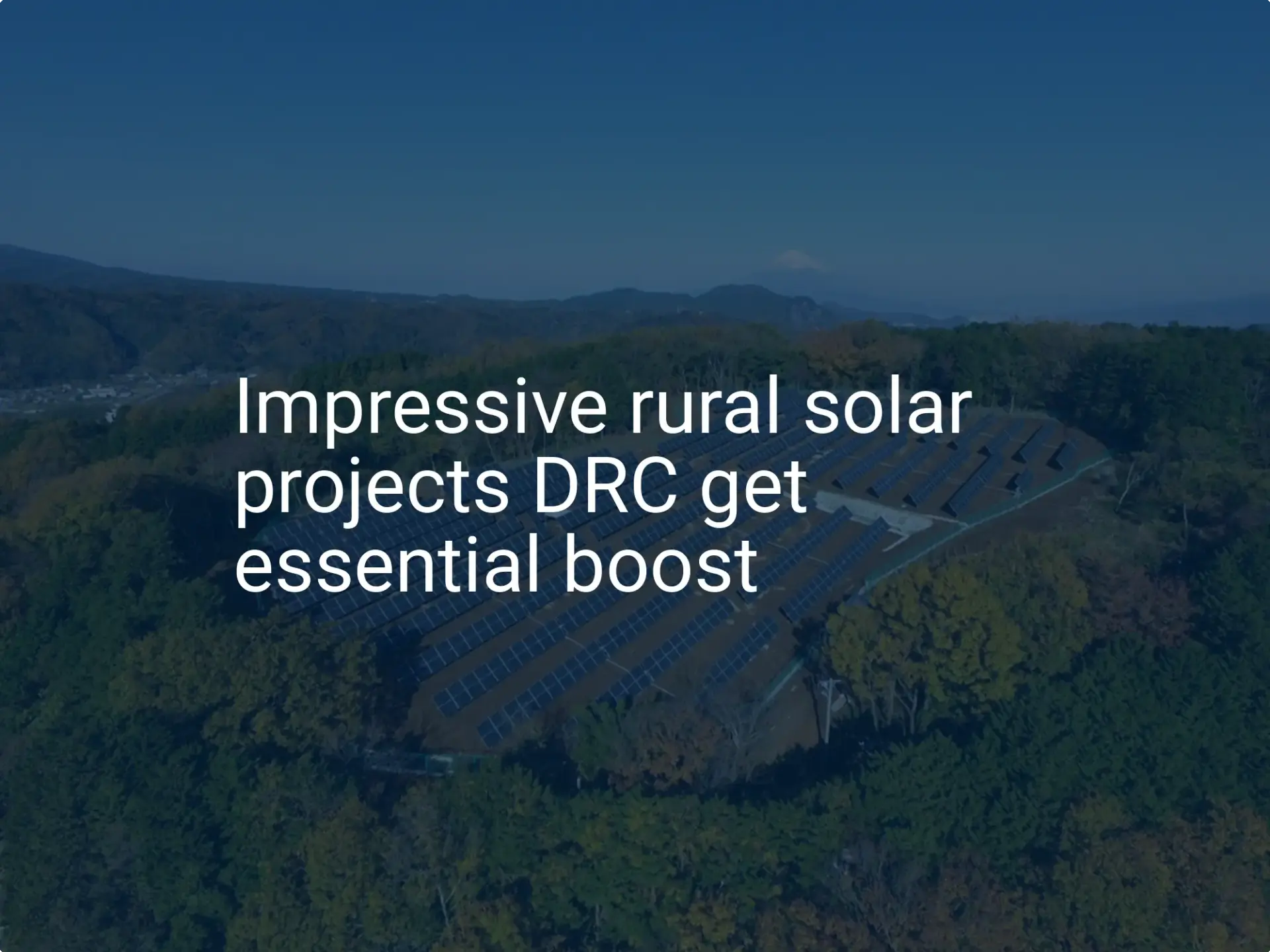 Impressive rural solar projects DRC get essential boost