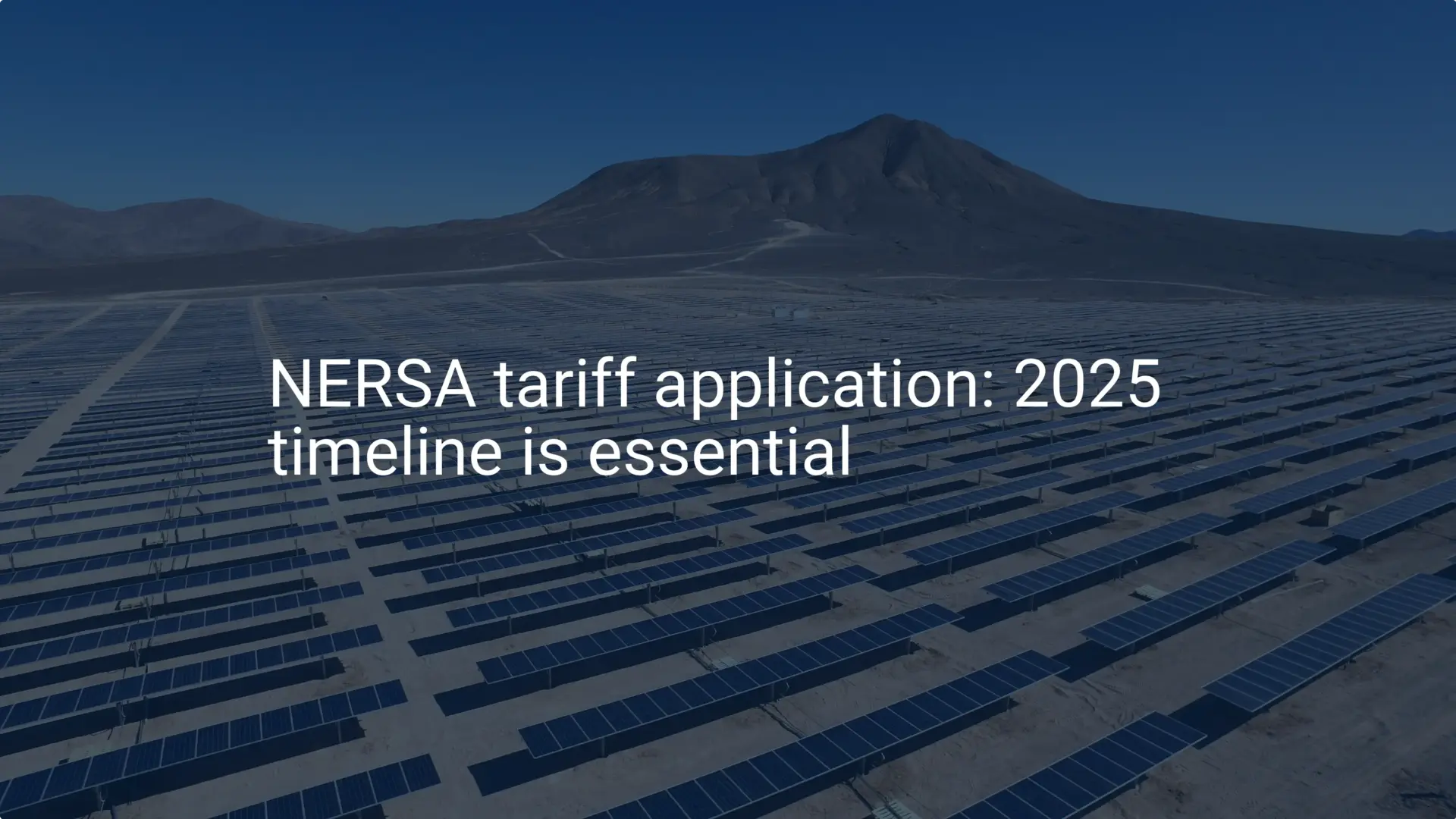 NERSA tariff application: 2025 timeline is essential