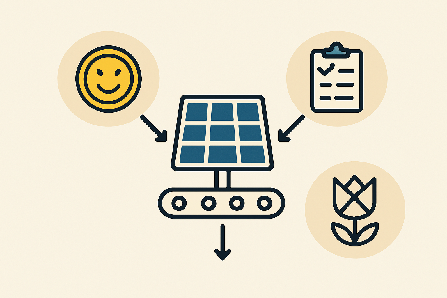A diagram showing the difference between a standard solar module and a custom-sized, semi-transparent BIPV module.