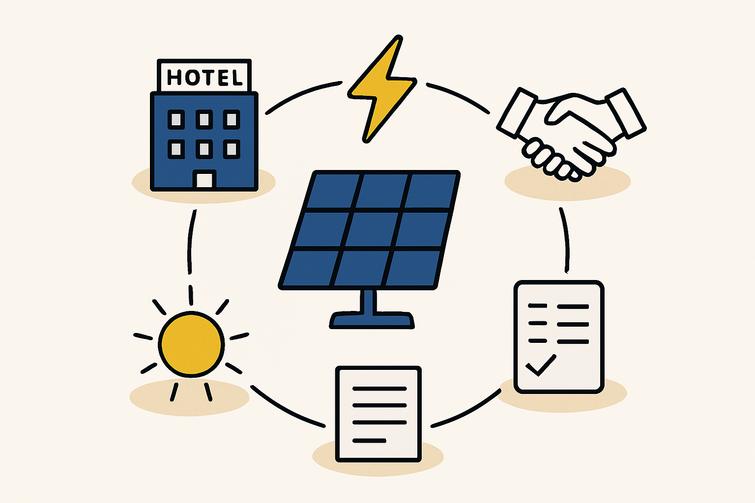 A modern luxury hotel in Cyprus with expansive, flat rooftops ideal for solar installation.