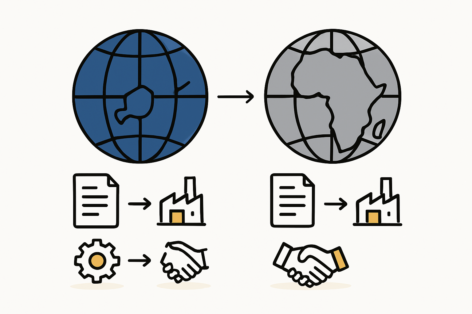 A flowchart or diagram comparing SARL, SA, and Branch Office structures, with key features like minimum capital, number of shareholders, and management complexity.