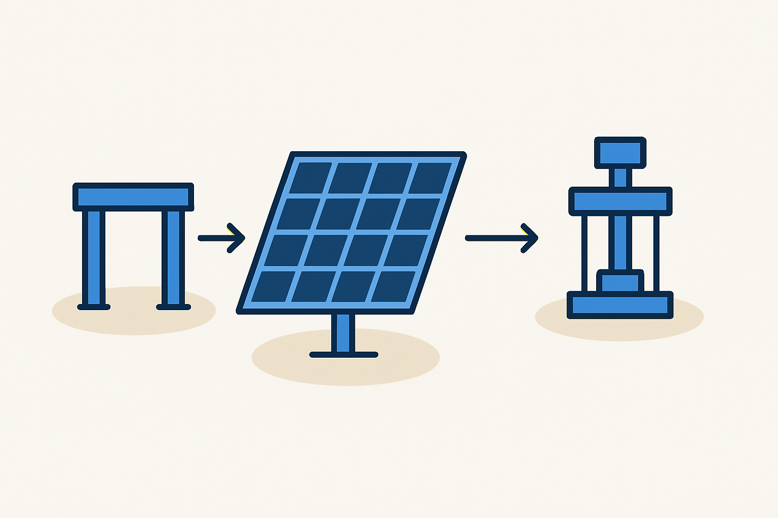 A diagram or infographic showing the forces acting on a solar module – downward pressure from snow, upward lift from wind, and the role of the frame and mounting.