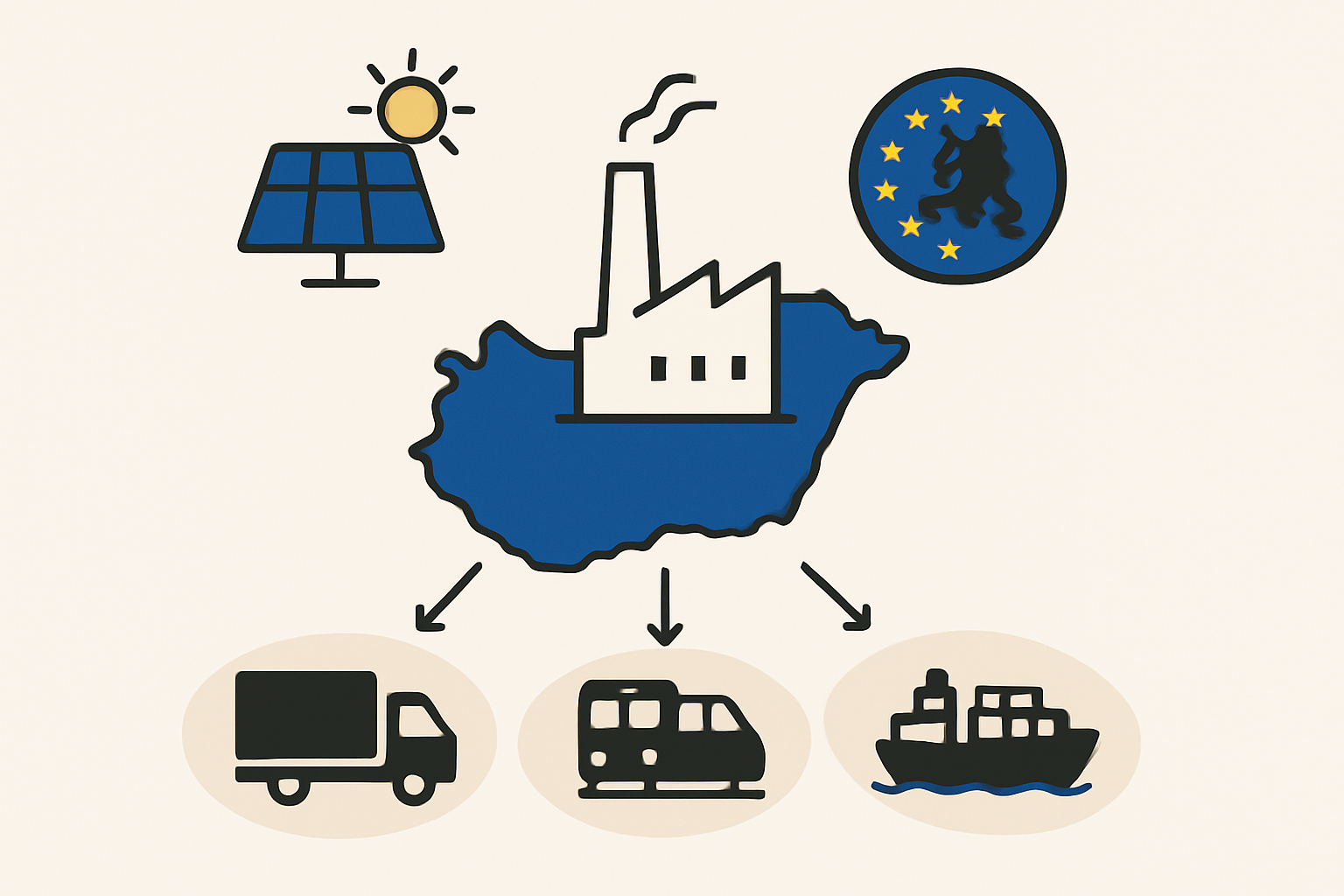 Hungary's central position and its connections to major EU countries via road and rail networks