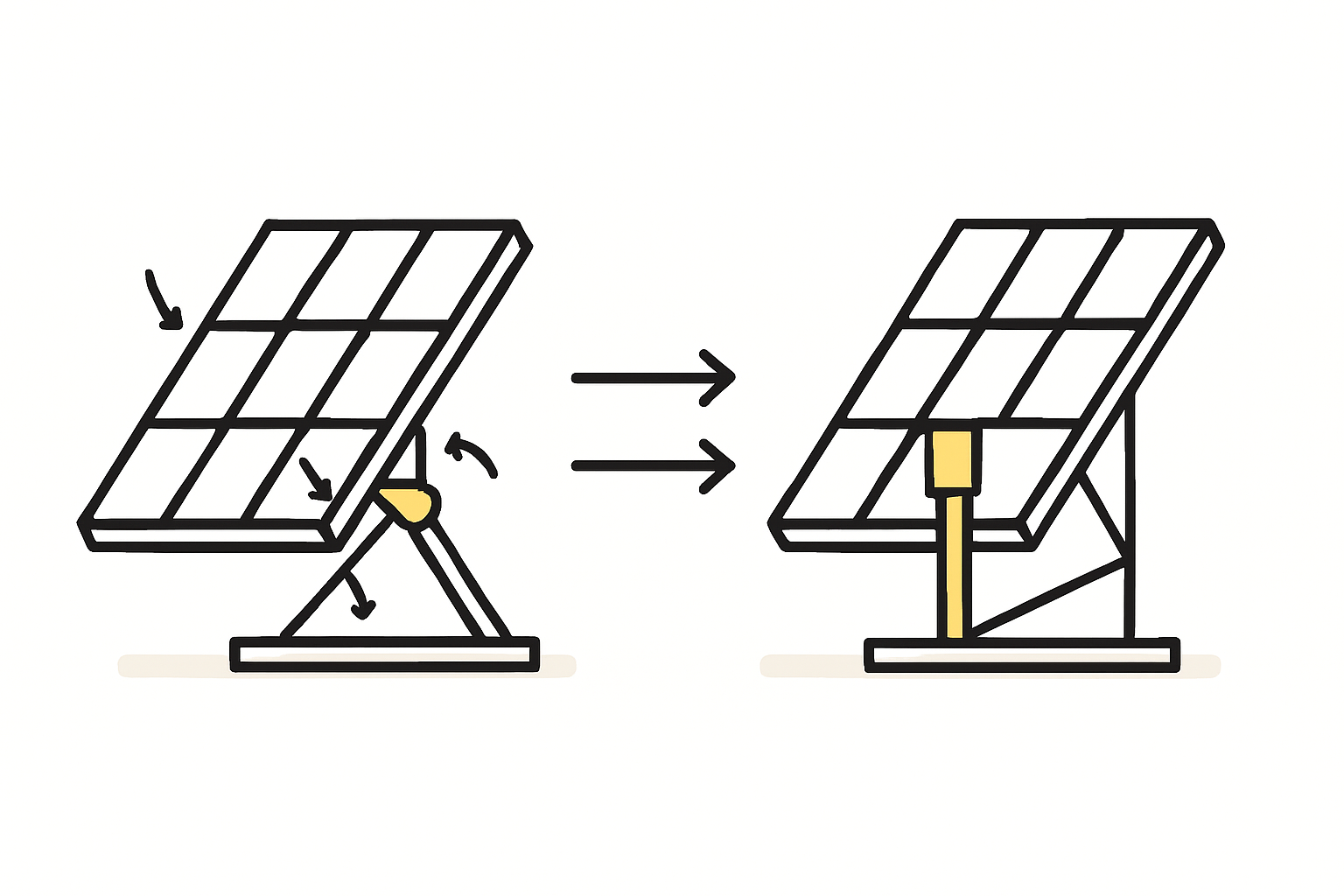 Infographic showing the Saffir-Simpson Hurricane Wind Scale next to solar panel wind load ratings (Pa and mph)