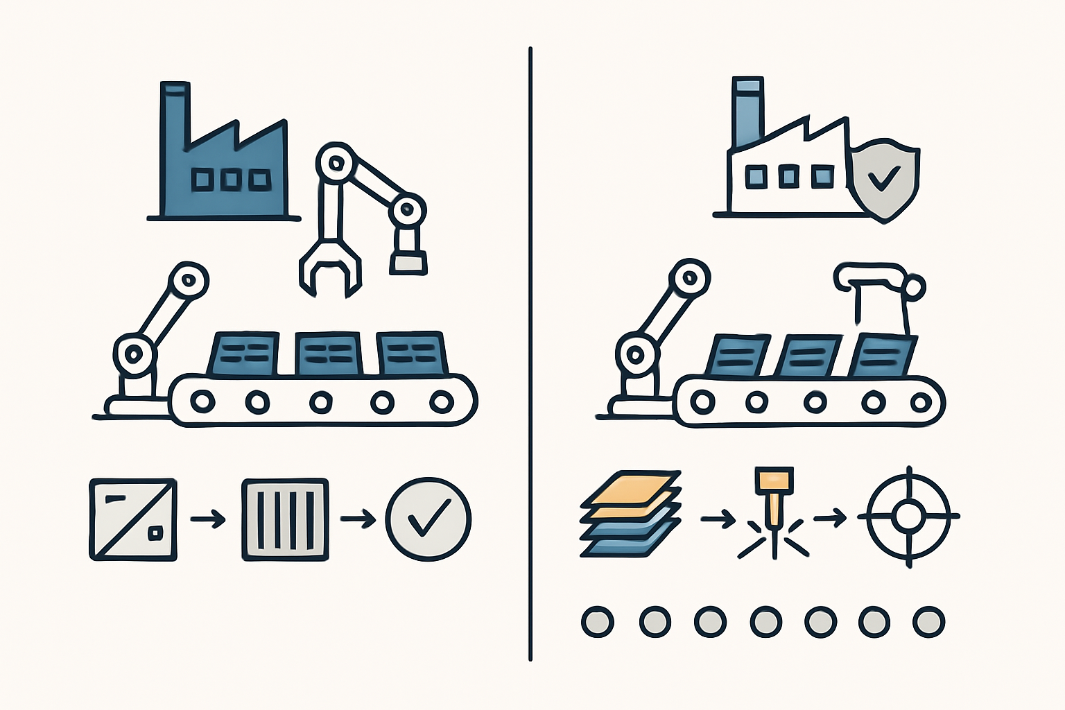 Flowchart illustrating the simplified manufacturing steps for PERC vs. the more complex steps for IBC