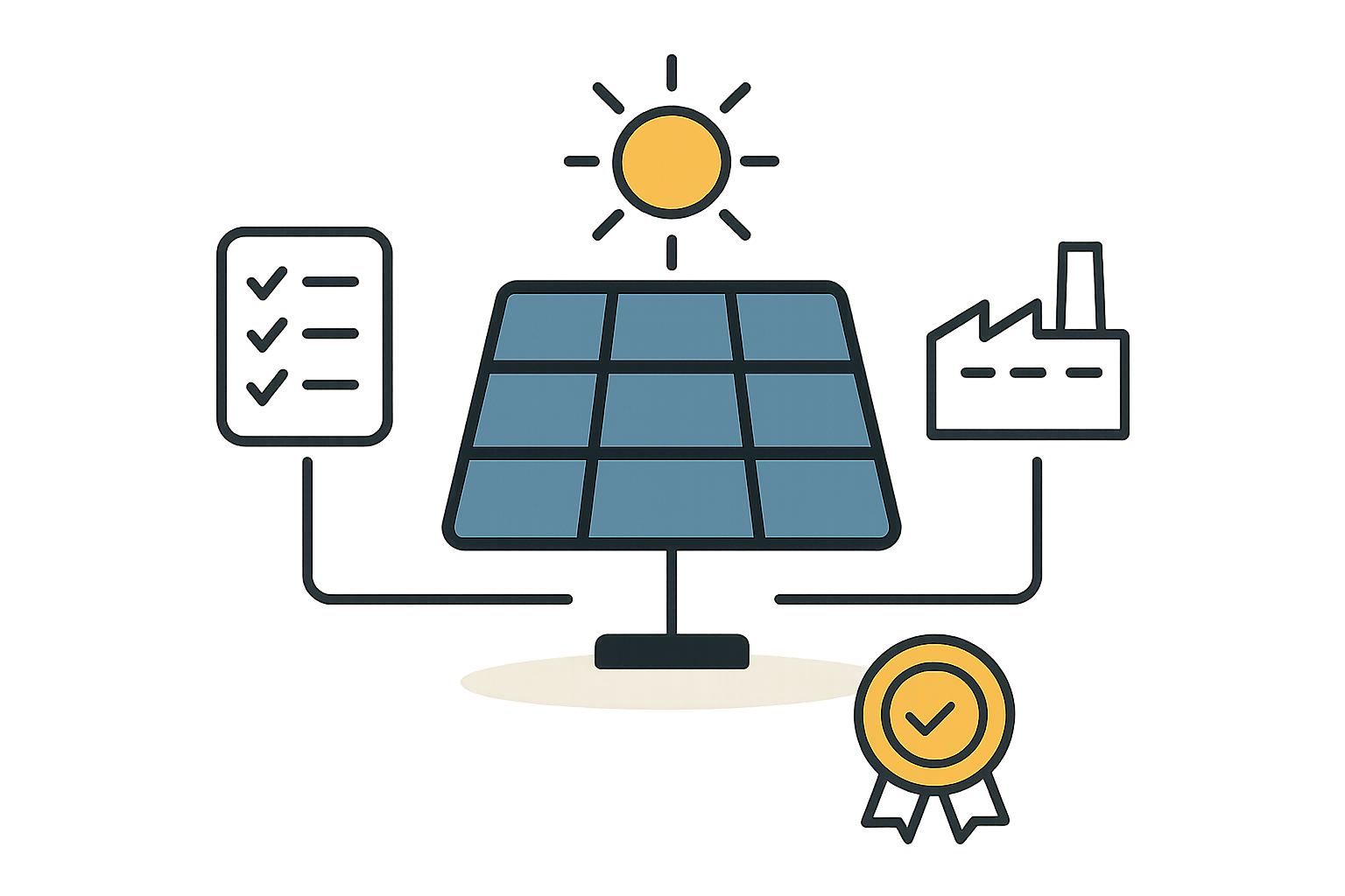 A lab technician carefully inspects a solar panel with specialized equipment, highlighting the detailed quality control and testing process.