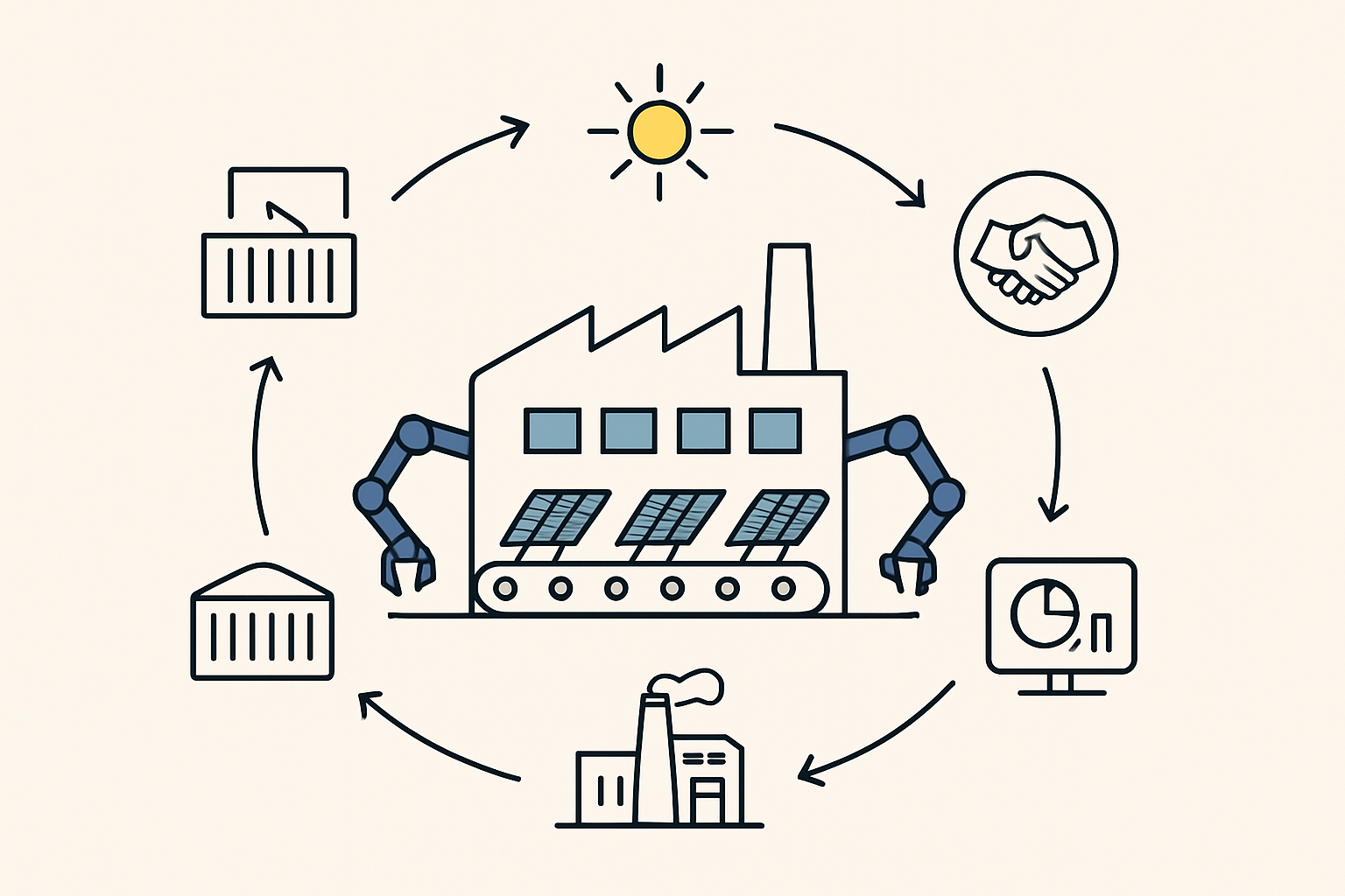The target application: solar modules designed for grid-resilient microgrids that provide stable power to businesses.