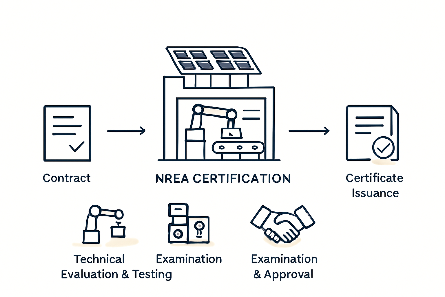 Factory technicians auditing solar panel production