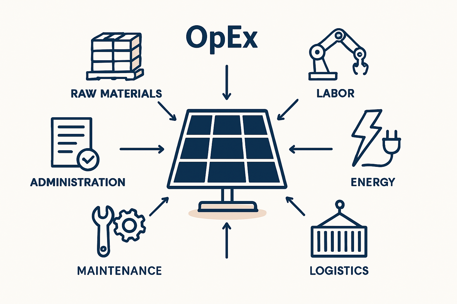 Solar factory roof with PV system