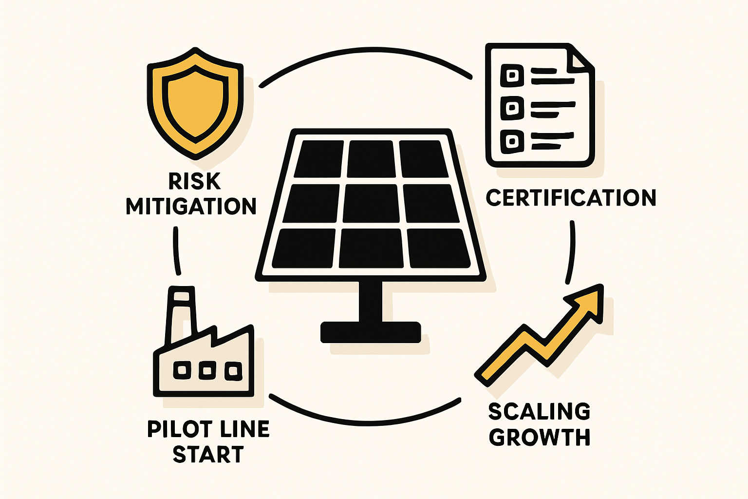 A large-scale automated solar panel production factory, illustrating advanced manufacturing capacity.
